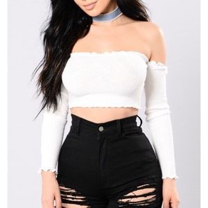 Fashion Nova Bardot Crop Top